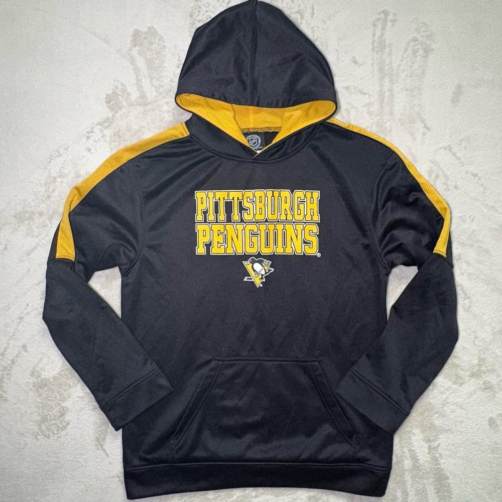 NHL Pittsburgh Penguins Black and Yellow Hoodie